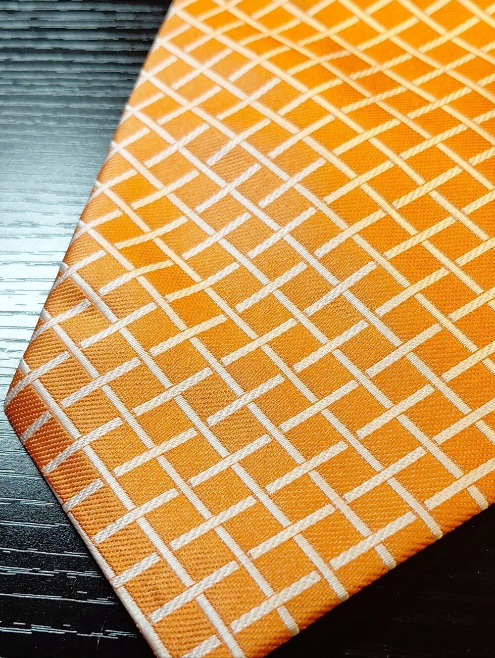 Orange Geometric Woven Men’s Tie - Classic Pattern